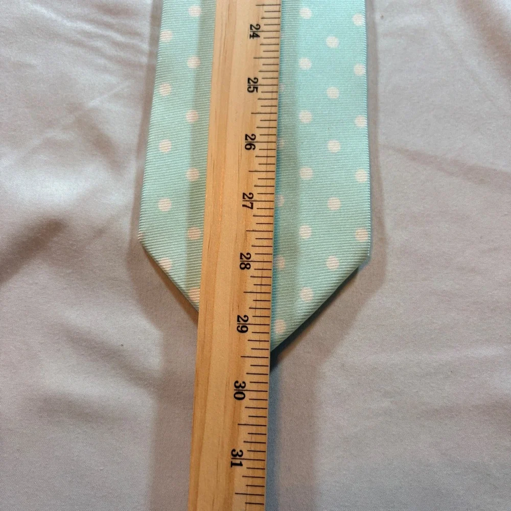 Brooks Brothers Makers Silk Necktie Mens One Size Mint Green Polka Dot Classic